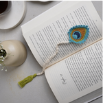 Load image into Gallery viewer, Whispers of Elegance: A peacock feather crochet bookmark ✨
