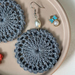 Load image into Gallery viewer, Grey hoops earrings 🩶
